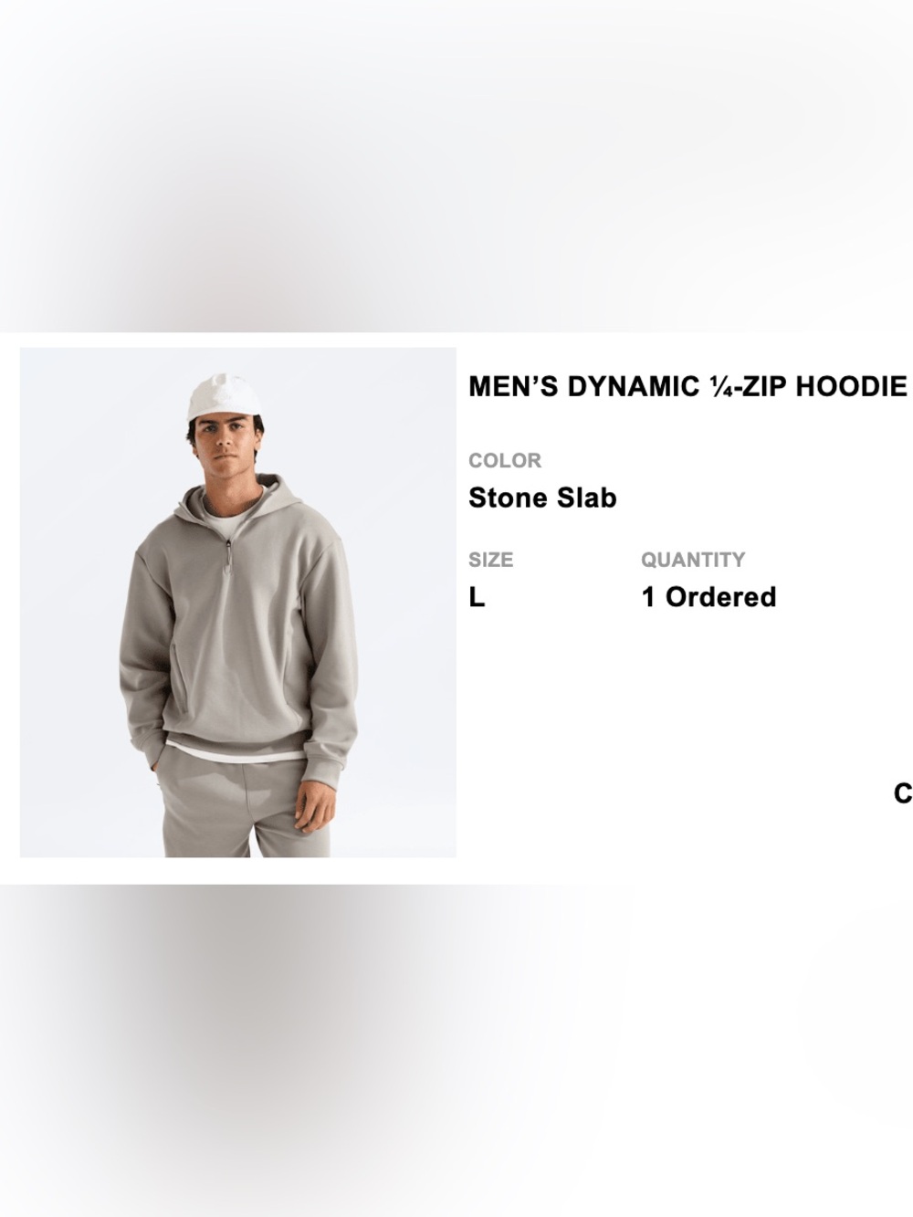 The North Face Men's 1/4-Zip Hoodie in Stone Slab